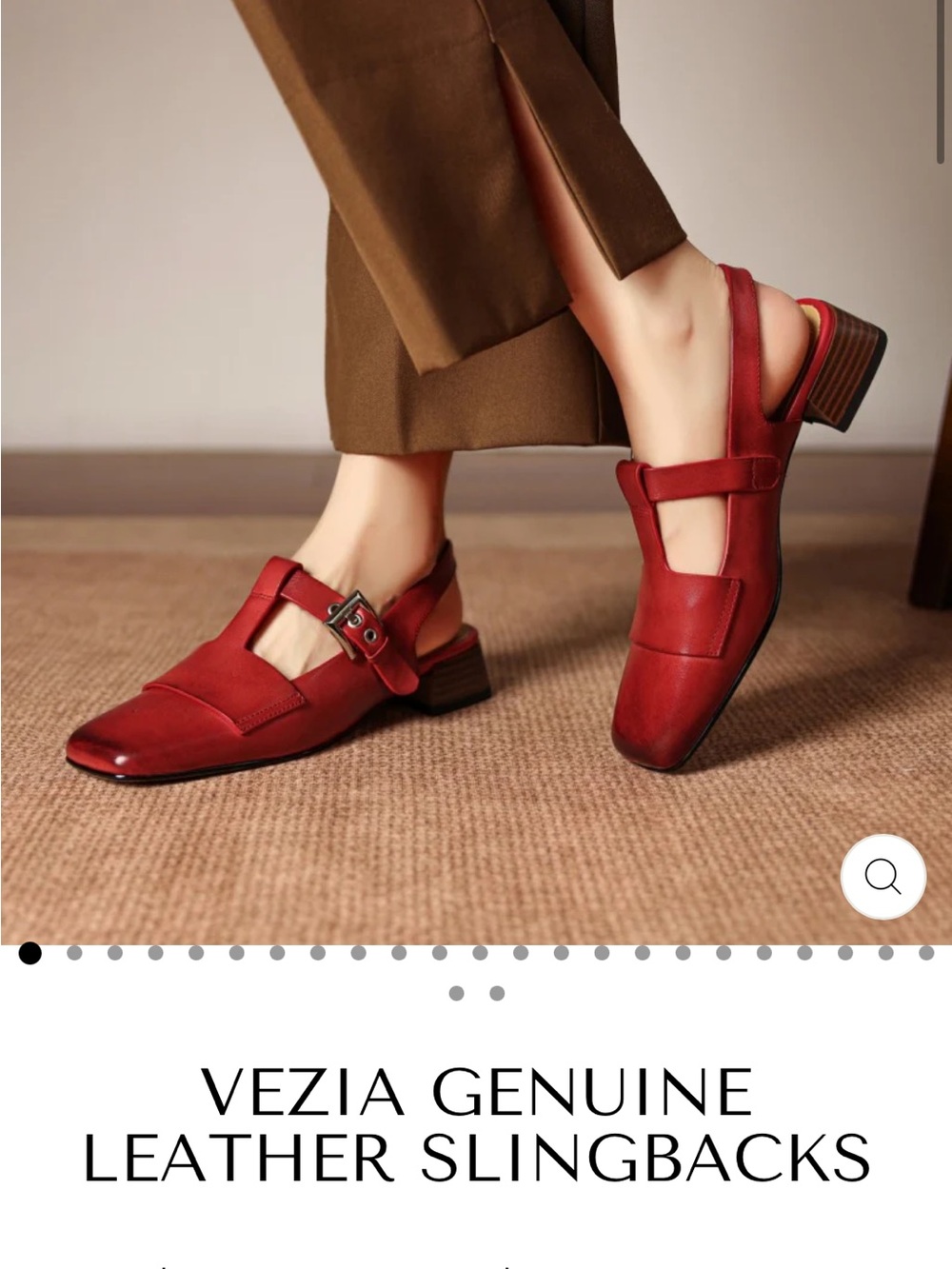 Red Leather Slingback Mules - Picture 9 of 14